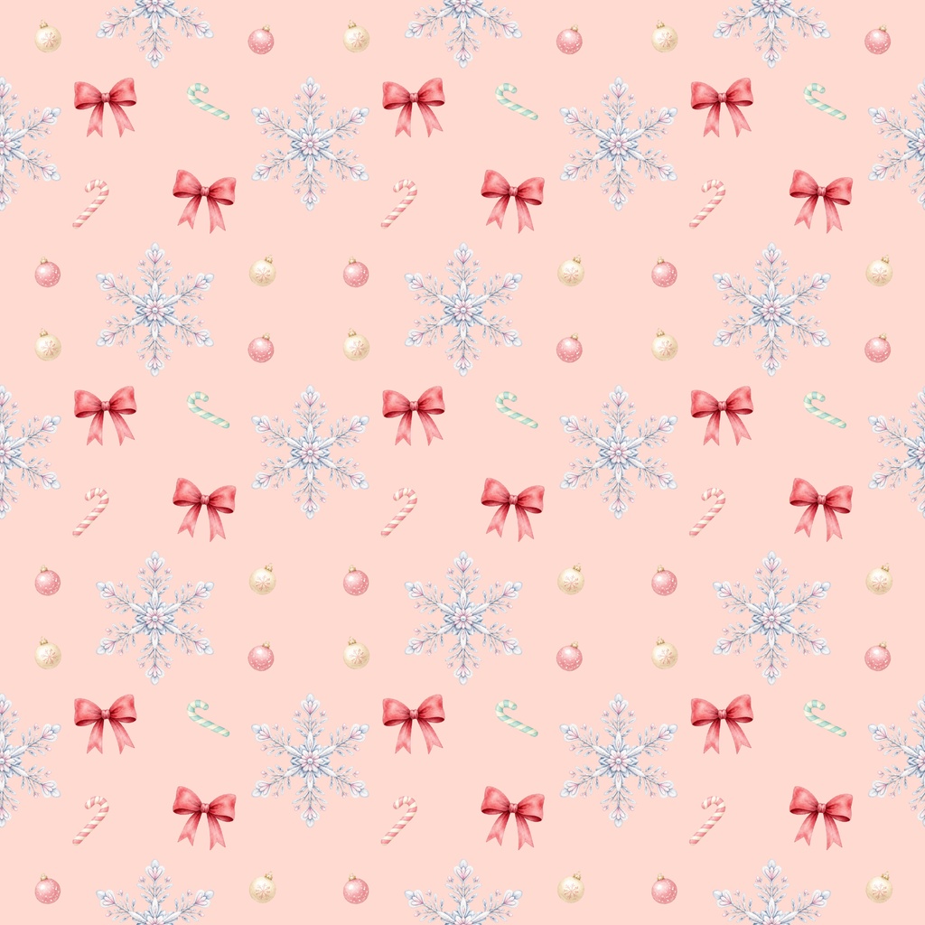 クリスマス雪の結晶柄|淡色デジタルペーパー5枚セット