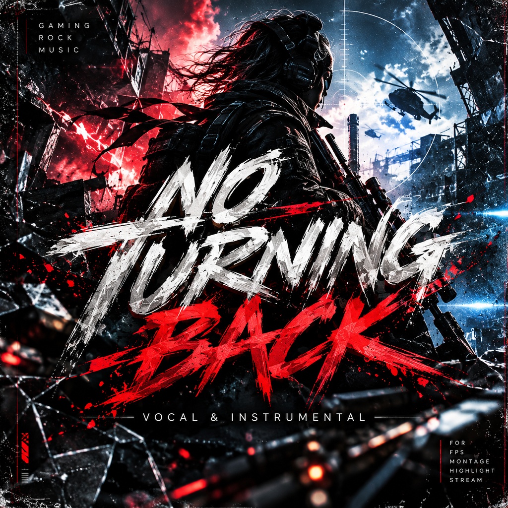 【FPS・ゲーム動画向けロックBGM】No Turning Back｜ボーカル版＋インスト版 2曲