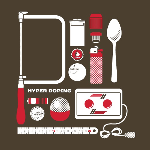 HYPER DOPING Tシャツ(チャコール)
