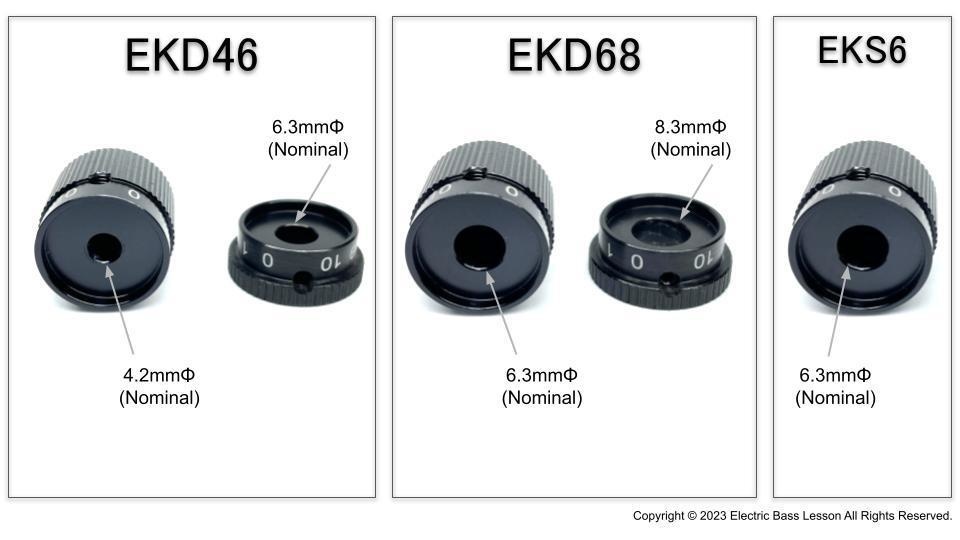 エレキベース/エレキギター用 数字/マーカーライン付きアルミ製コントロールノブ(販売中)