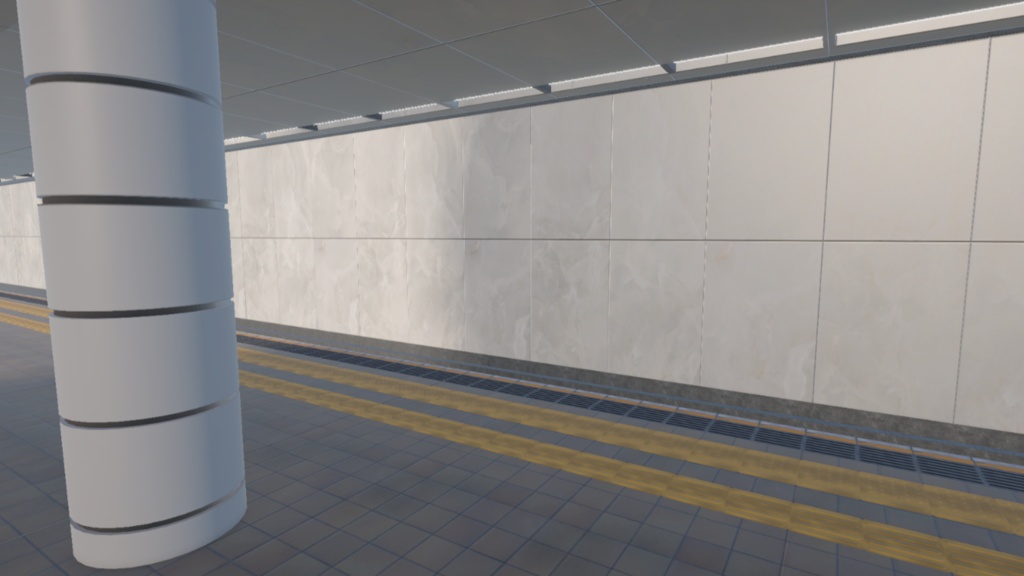 地下鉄ホーム 3Dモデル