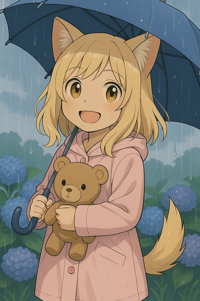 あめふりさんぽ｜てん・アオ・ういの3兄弟スマホ壁紙セット（無料）