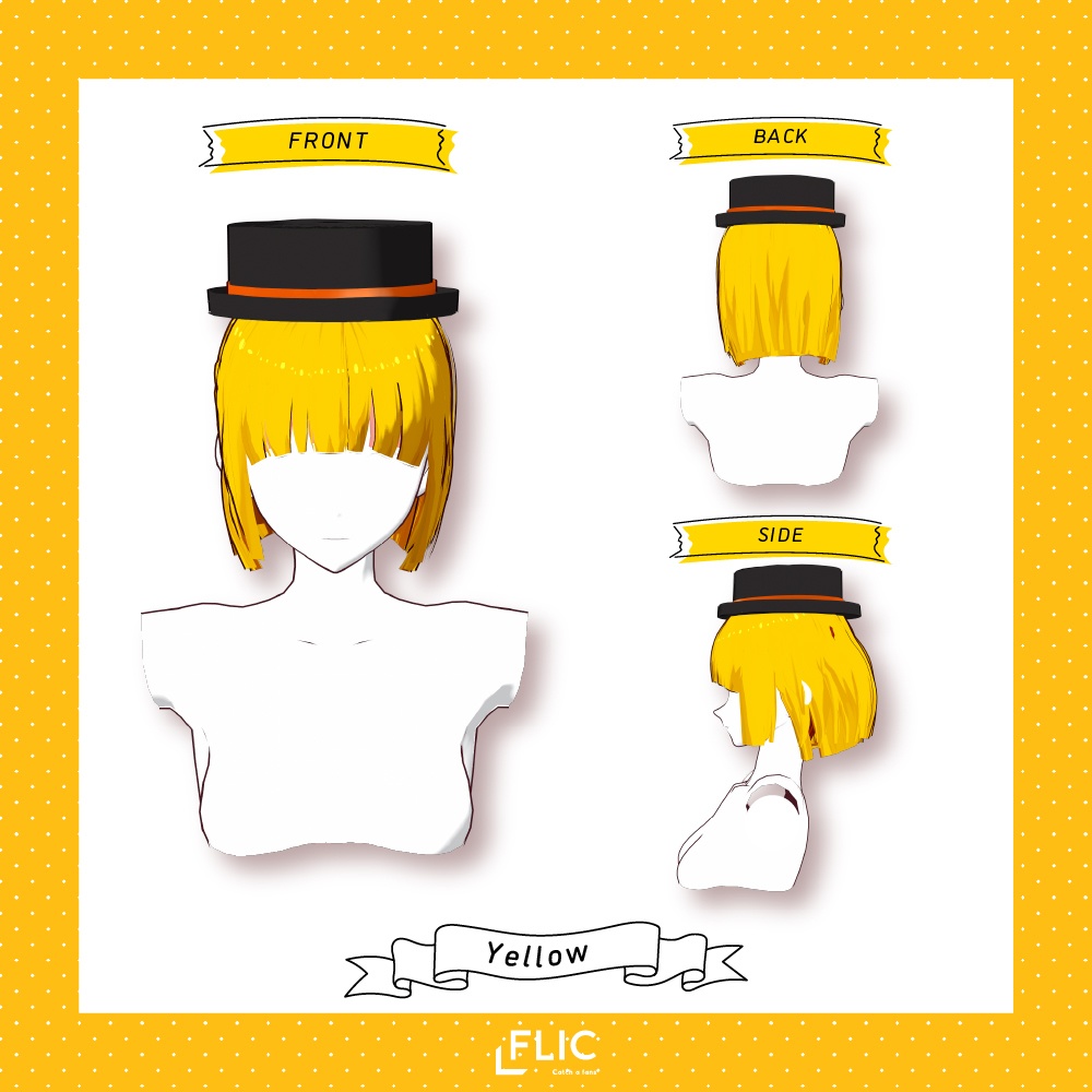 【VRoid】帽子付き!サイド編み込みボブヘアープリセット