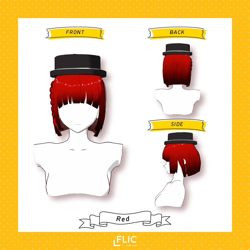 【VRoid】帽子付き!サイド編み込みボブヘアープリセット