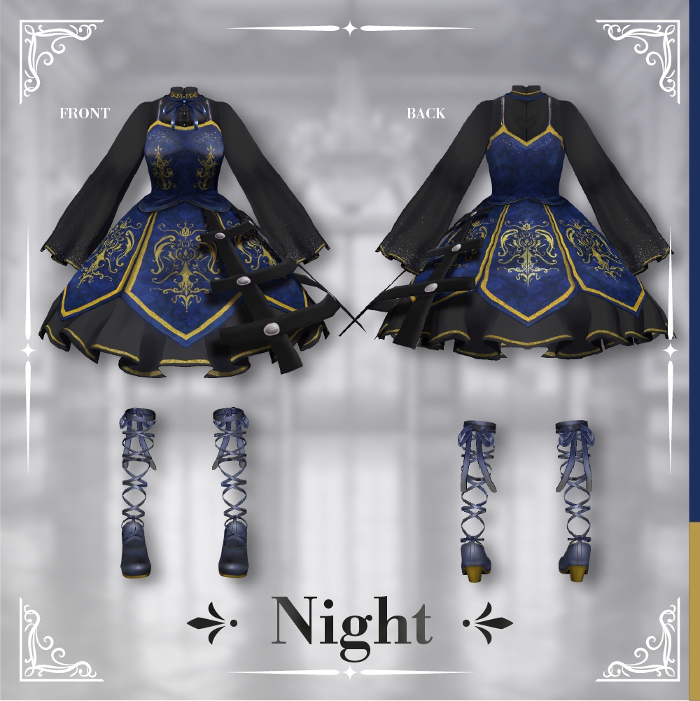 【VRoid衣装】ロイヤルスカイドレス