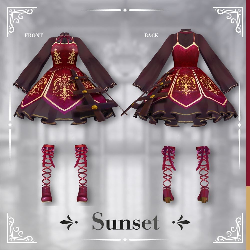 【VRoid衣装】ロイヤルスカイドレス