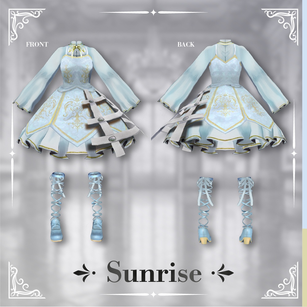 【VRoid衣装】ロイヤルスカイドレス
