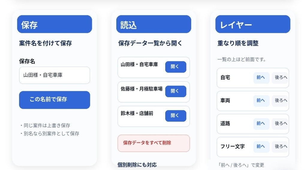 車庫証明 配置図かんたん作成ツール|スマホ・PC対応