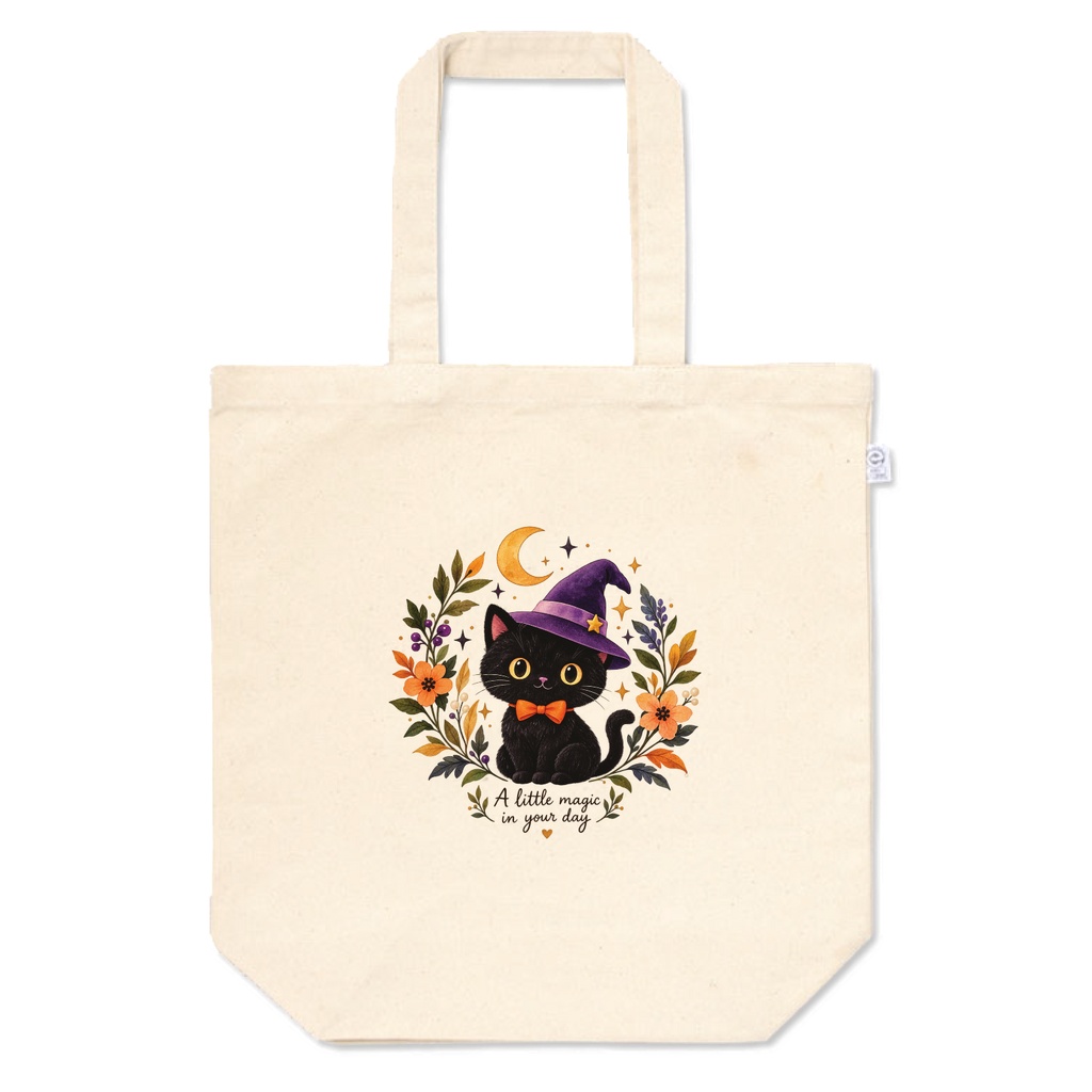 ハロウィン トートバッグ- Halloween Black cat tote bag