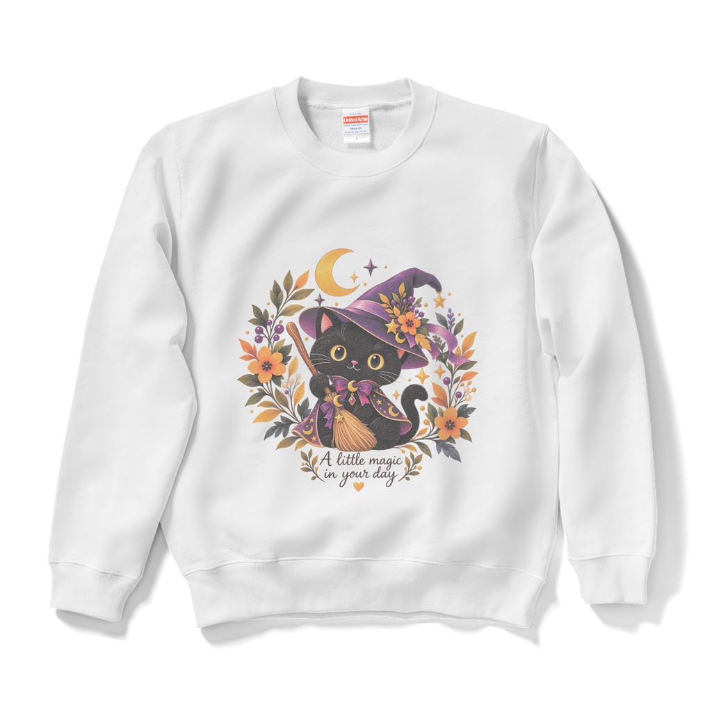 Halloween black cat sweat shirt - ハロウィン-スウェット-黒猫