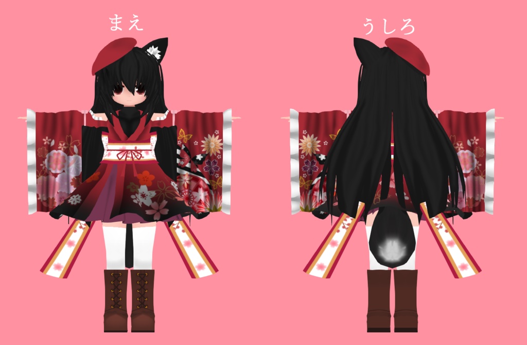 VRC想定オリジナル3Dモデル「巫(かんなぎ)」