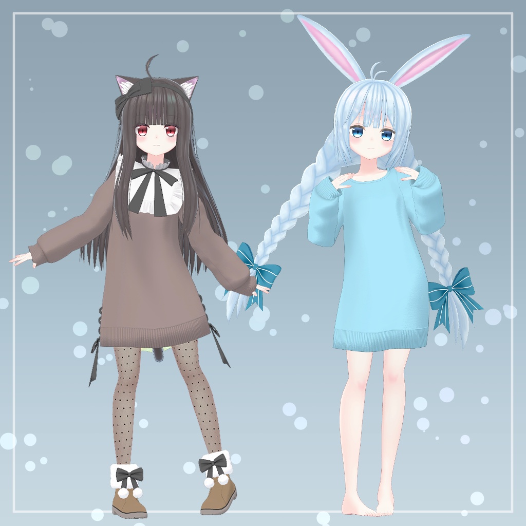 【12アバター対応】衣装3Dモデル『ふわもこスノーガーリー』