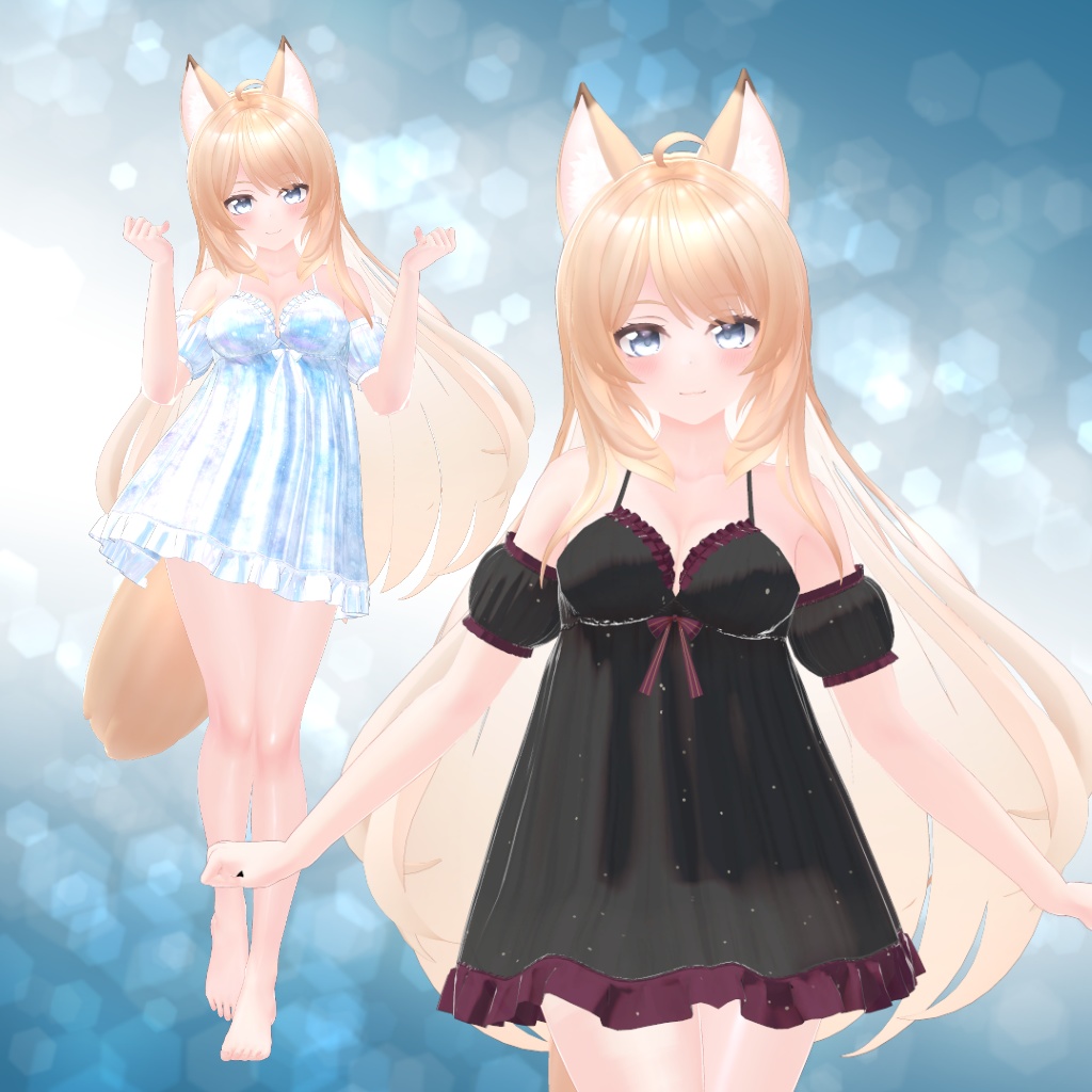 【9アバター対応】衣装3Dモデル『みつめてベビードール B SIDE』