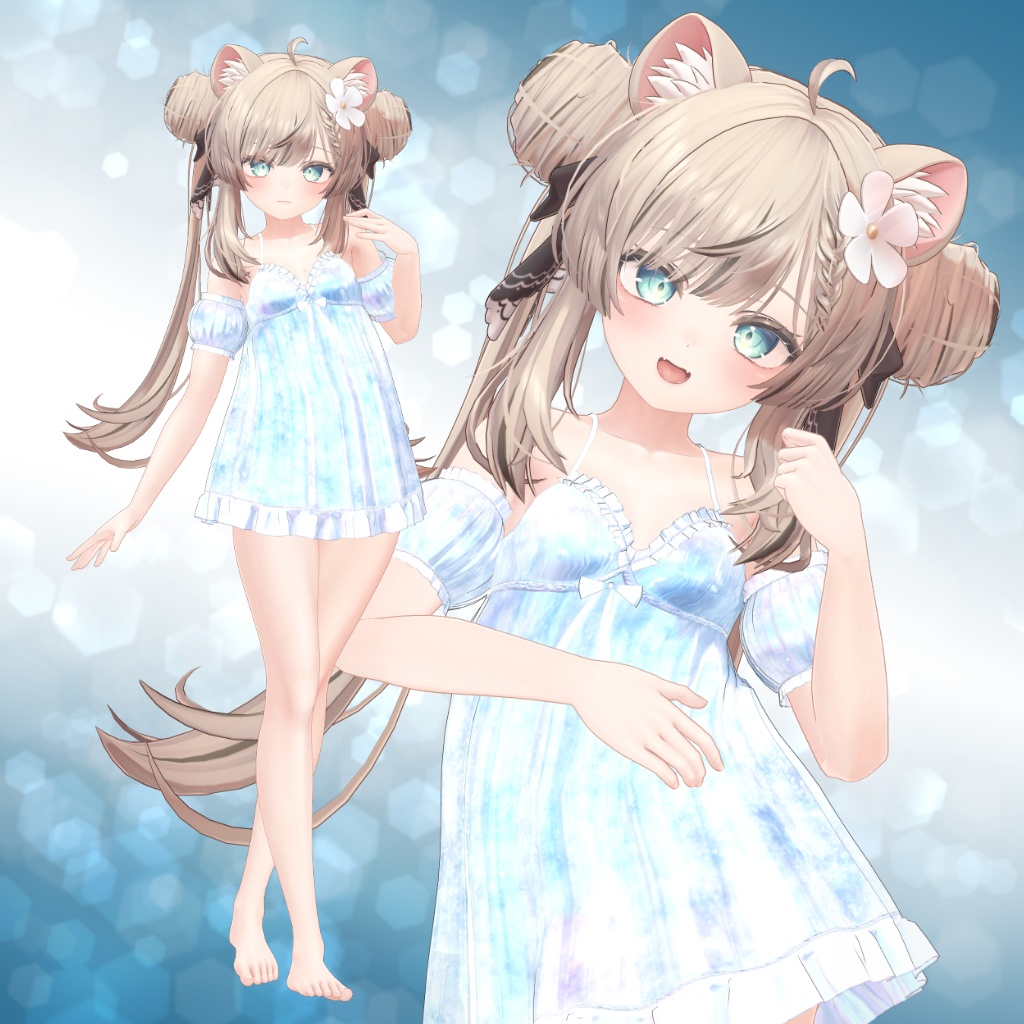 【9アバター対応】衣装3Dモデル『みつめてベビードール B SIDE』