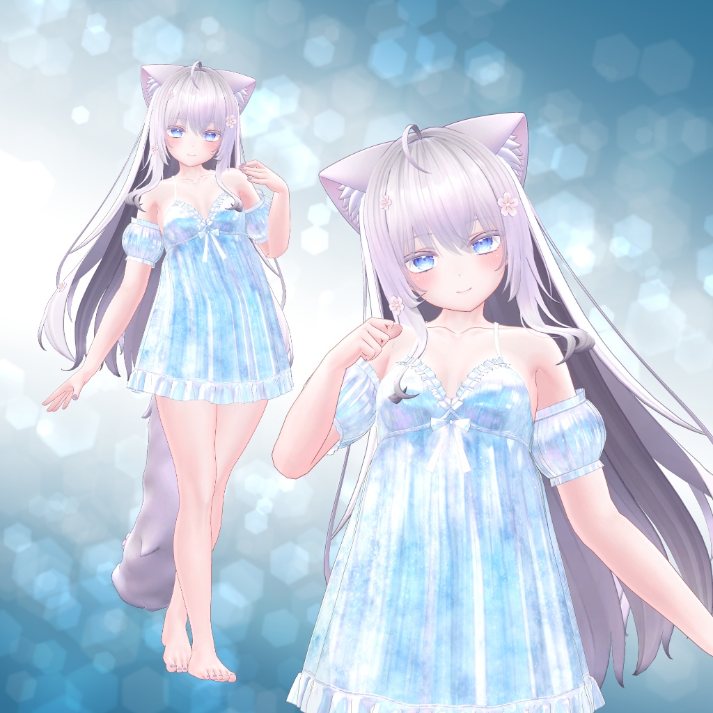 【9アバター対応】衣装3Dモデル『みつめてベビードール B SIDE』