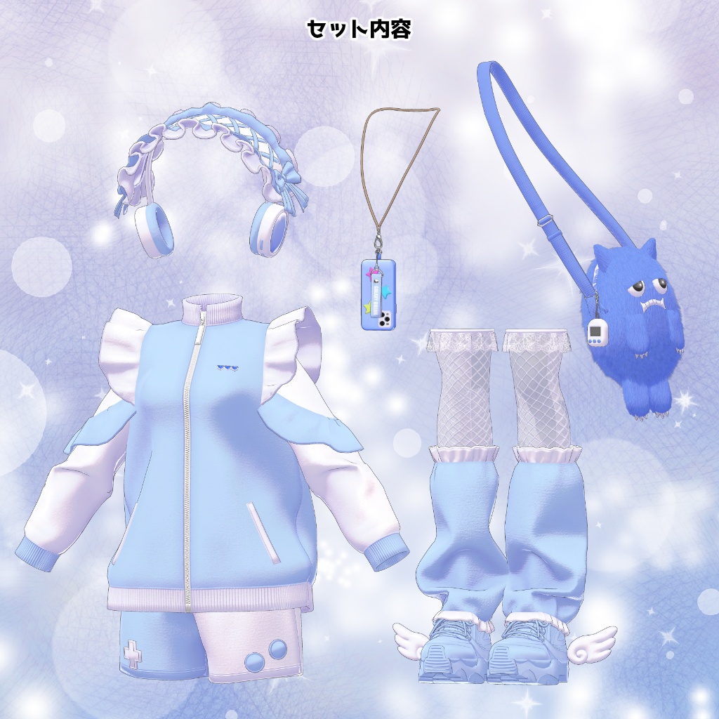 【10アバター対応】衣装3Dモデル『Popping Angel』