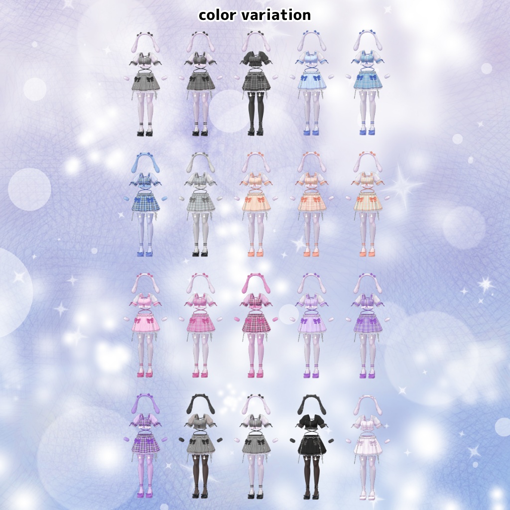 【9アバター対応】衣装3Dモデル『Twinkle Rabbit』