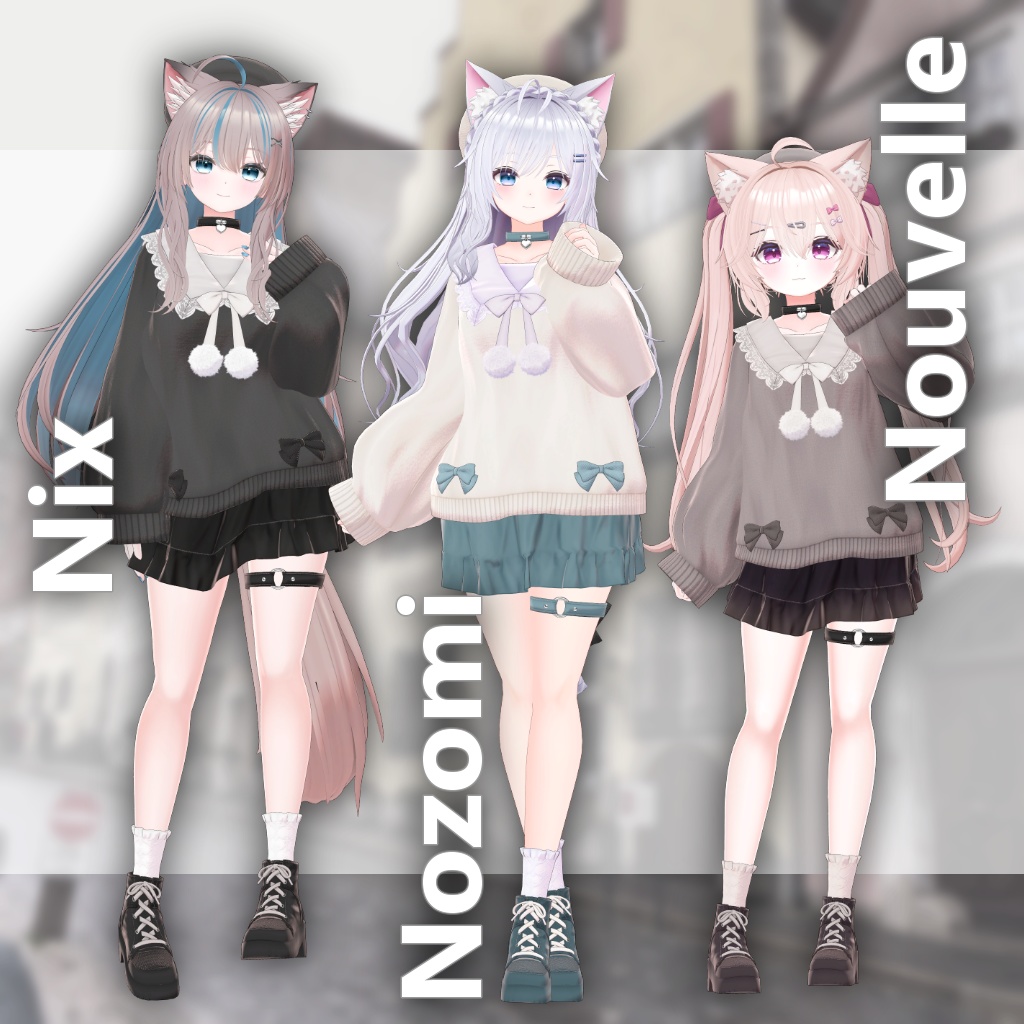 【13アバター対応】衣装3Dモデル『Cozy Puff』