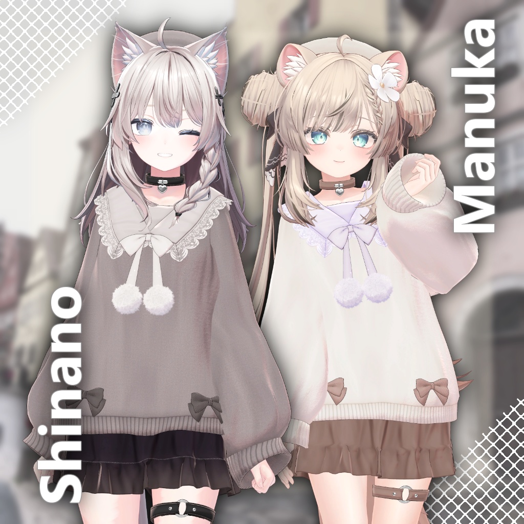 【13アバター対応】衣装3Dモデル『Cozy Puff』