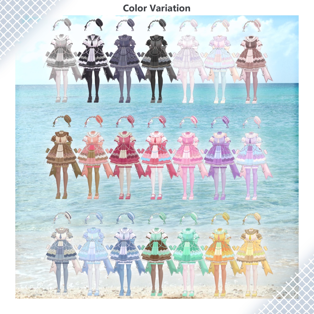 【16アバター対応】衣装3Dモデル『Mariner Voyage』