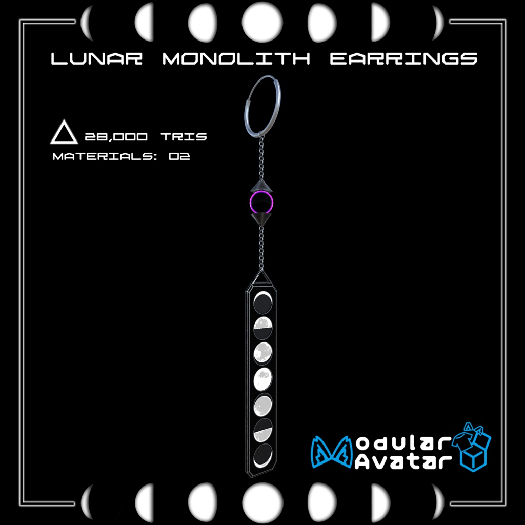Lunar Monolith Earrings ☾ MA Compatible ☽
