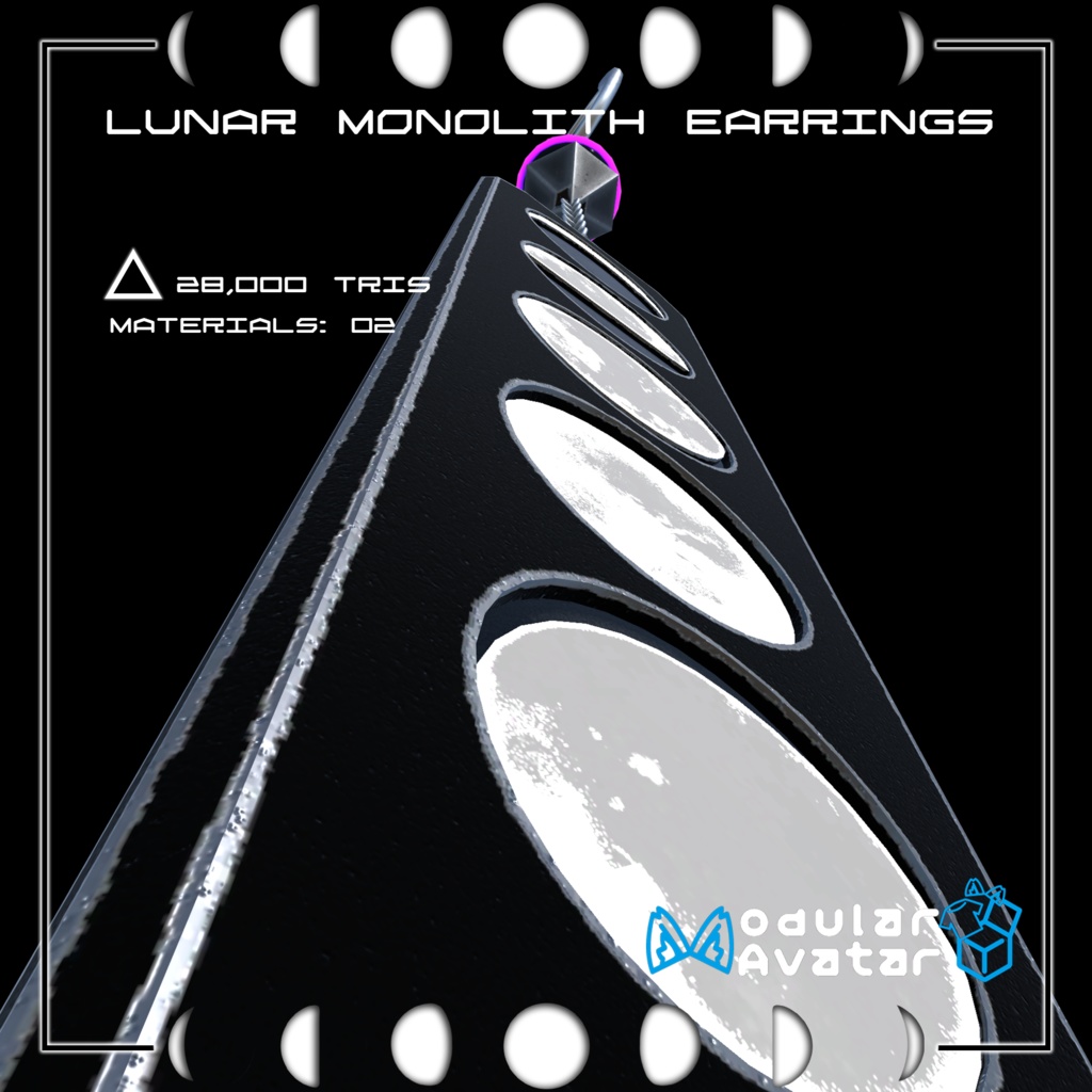Lunar Monolith Earrings ☾ MA Compatible ☽