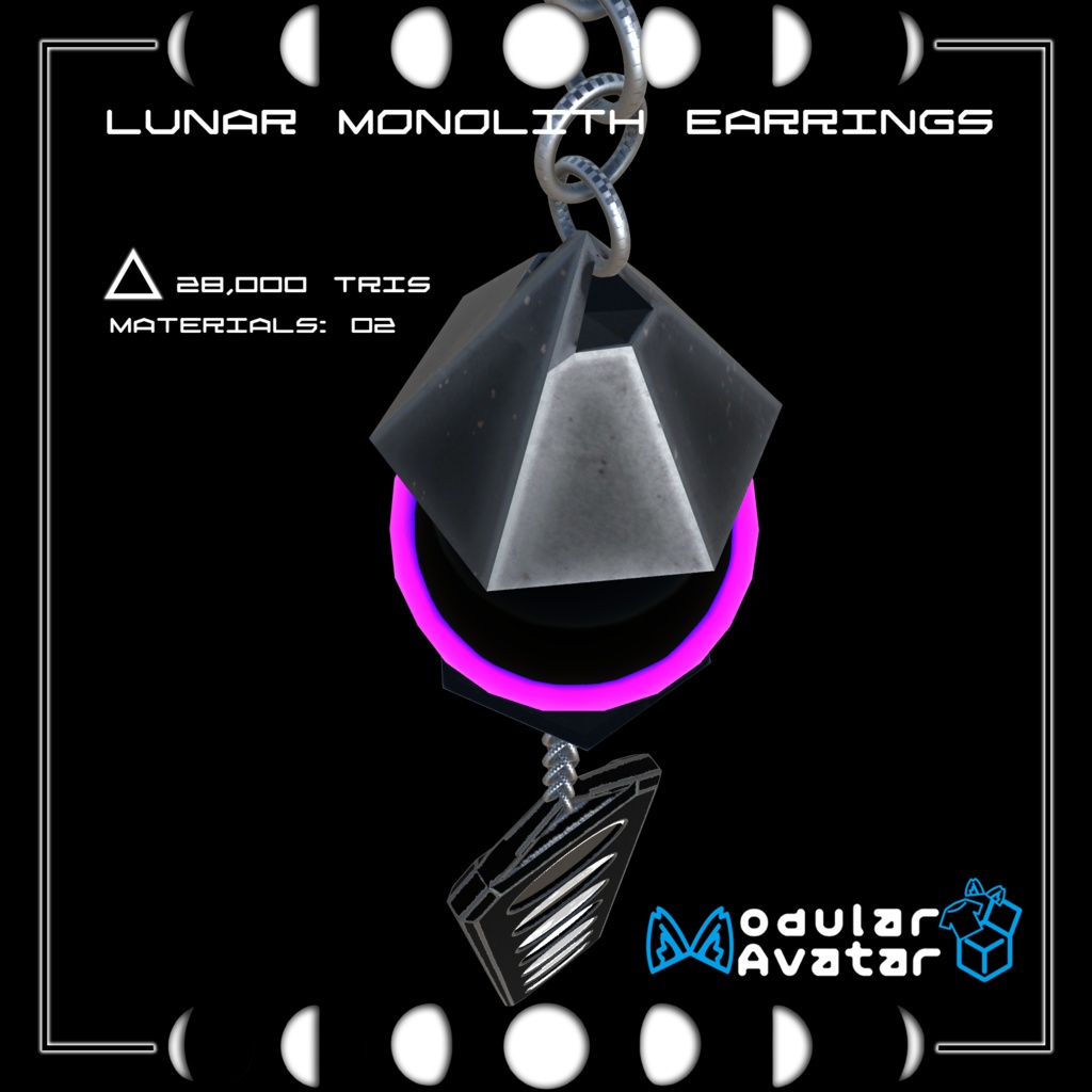 Lunar Monolith Earrings ☾ MA Compatible ☽