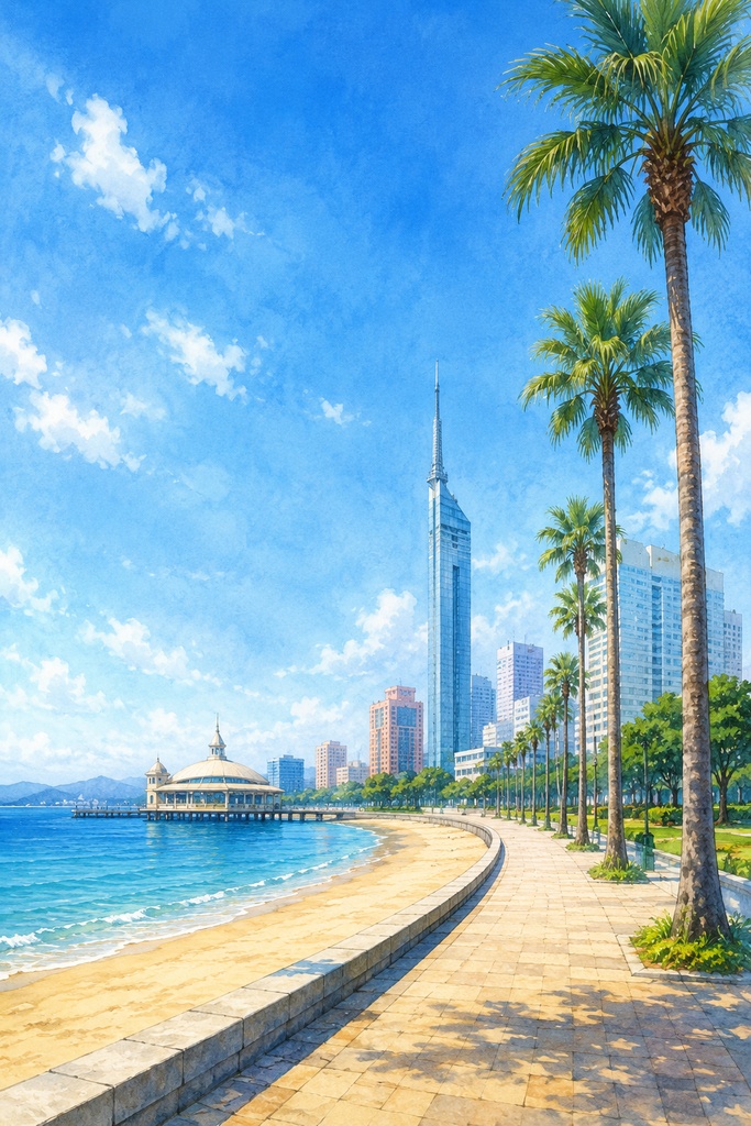オハＶ背景　浜（ビーチ）