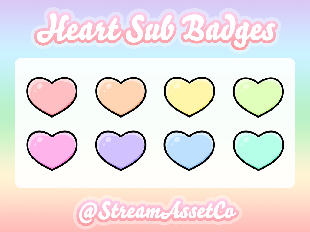 Free Heart Sub Badges- Pastel Version