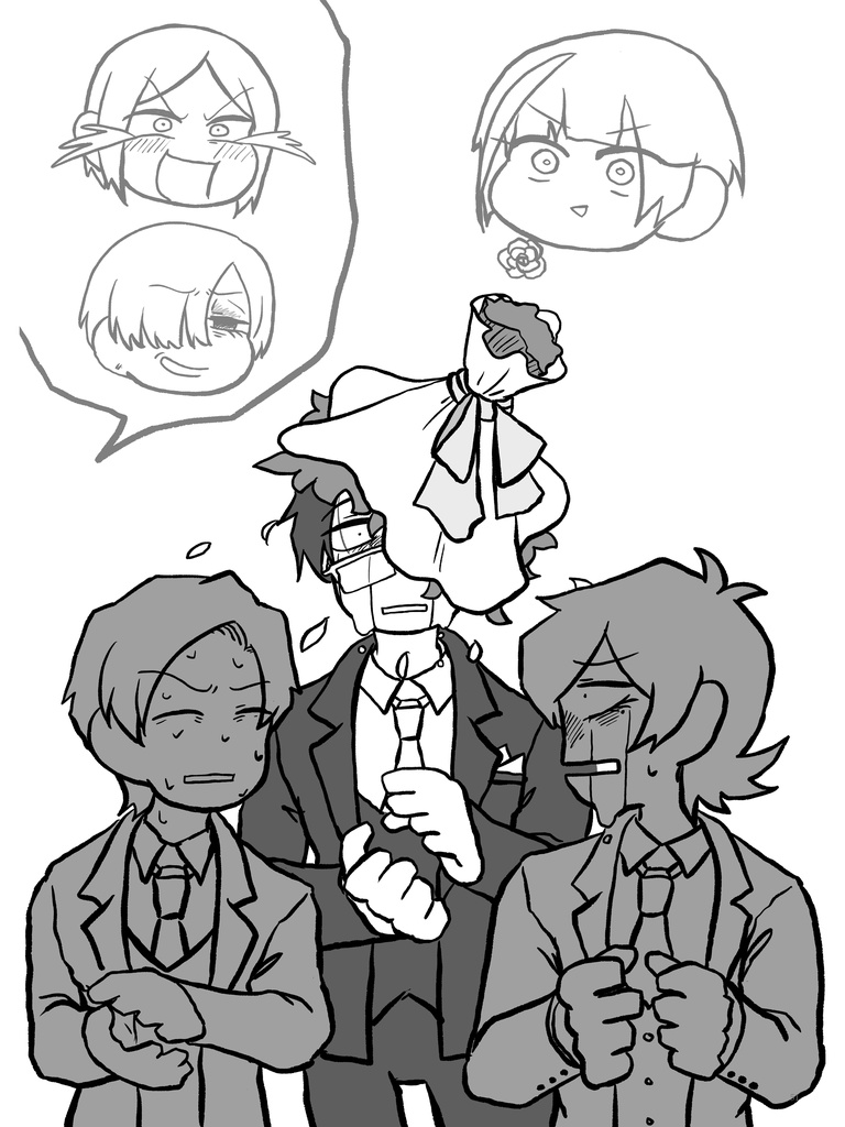 クロウサギとミツクリザメがオムライス