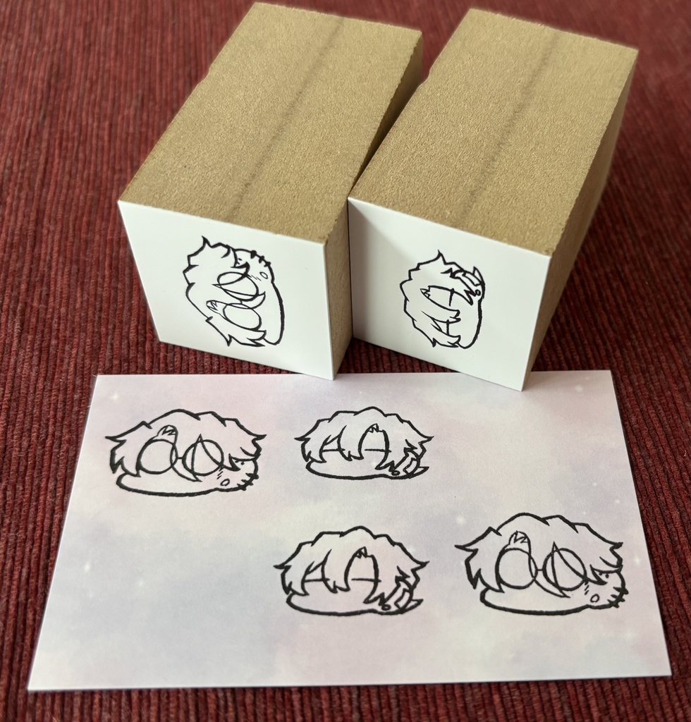 ふみﾁｬﾝとﾐﾁｭのゴム判子