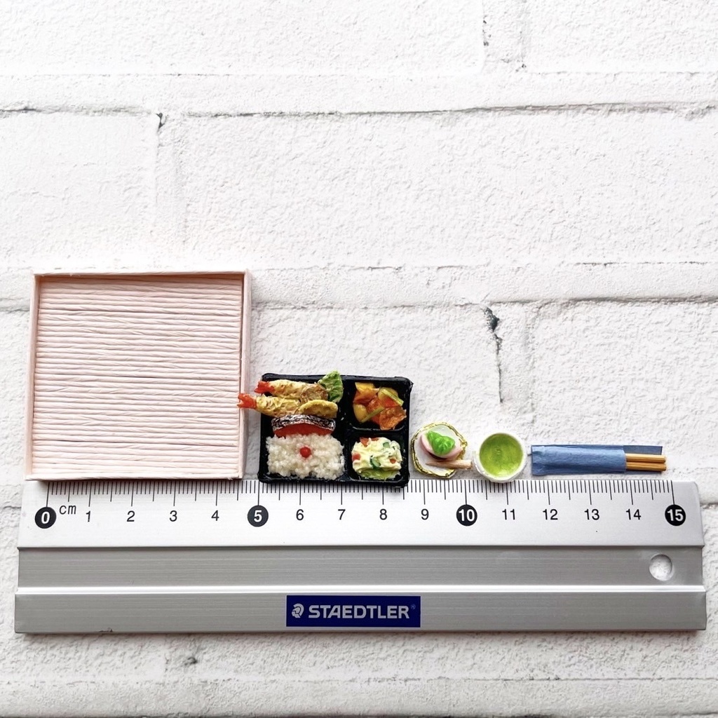 ミニチュア お花見弁当 幕の内 天ぷら 桜餅 🌸 ドールハウス ミニチュアフード