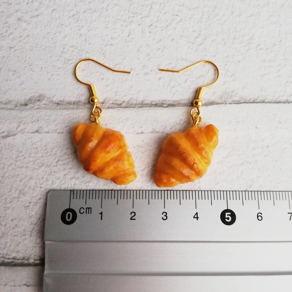 選べる金具 ピアス/イヤリング ミニチュアフード クロワッサン パン