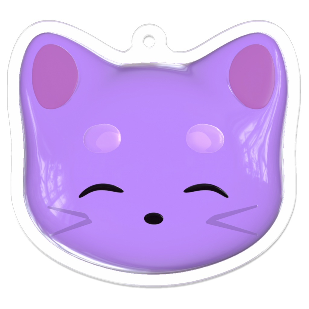 3D風  ねこさん　紫系