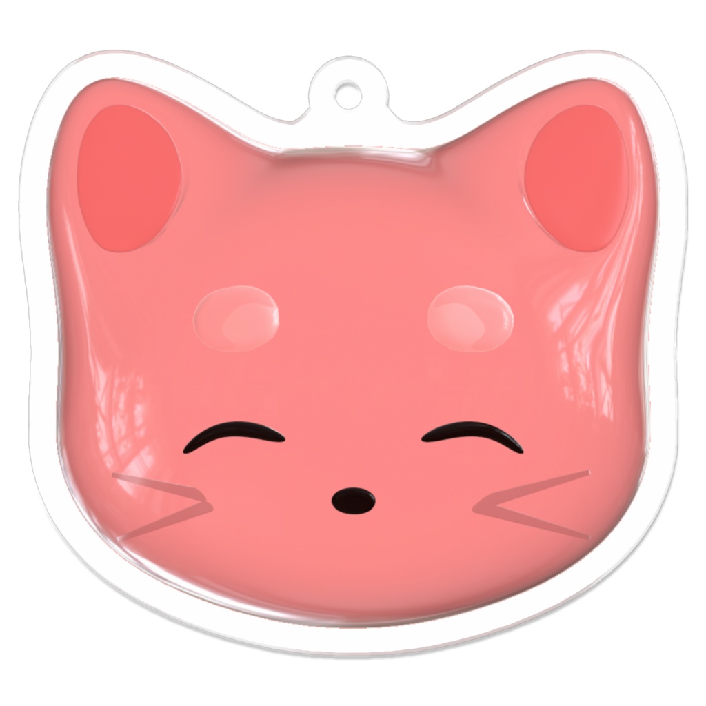 3D風　ねこさん　赤系