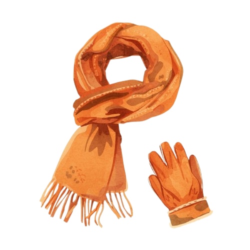 秋の水彩アンティーククリップアート|オレンジが可愛い秋素材10点セット(PNG・8点背景透過)