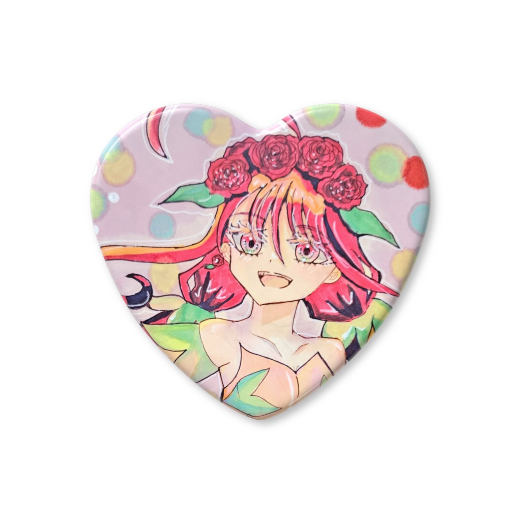 ハート型缶バッジ