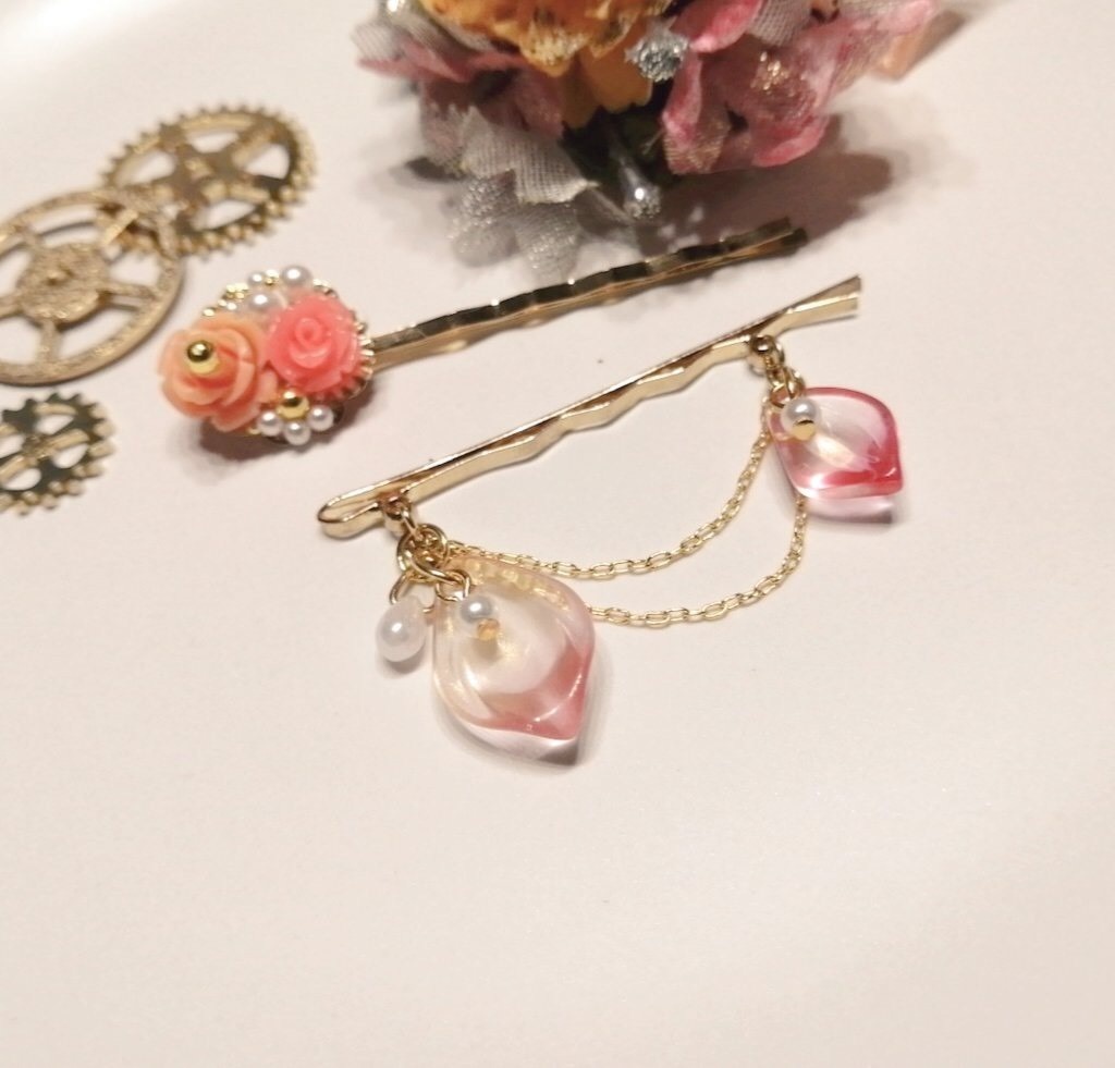 枯れない花イメージヘアピンセット ぱるぱるさんのハンドメイド工房 Booth 枯れない花イメージヘアピンセット ぱるぱるさんのハンドメイド工房 Booth