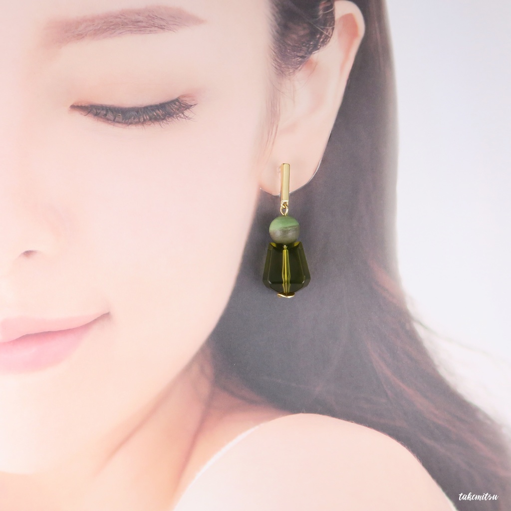 抹茶ラテ イヤリング