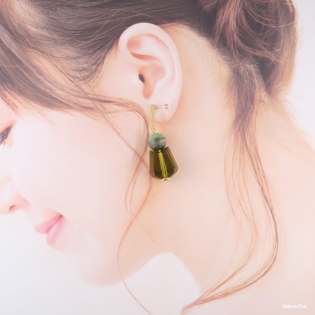 抹茶ラテ イヤリング