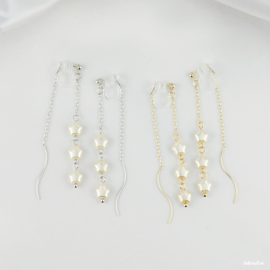 小さな星のアメリカンピアス風イヤリング