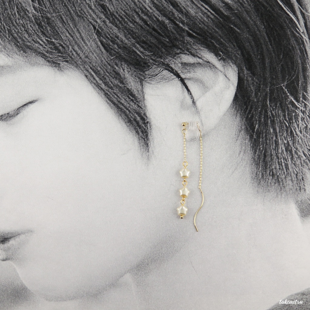 小さな星のアメリカンピアス風イヤリング