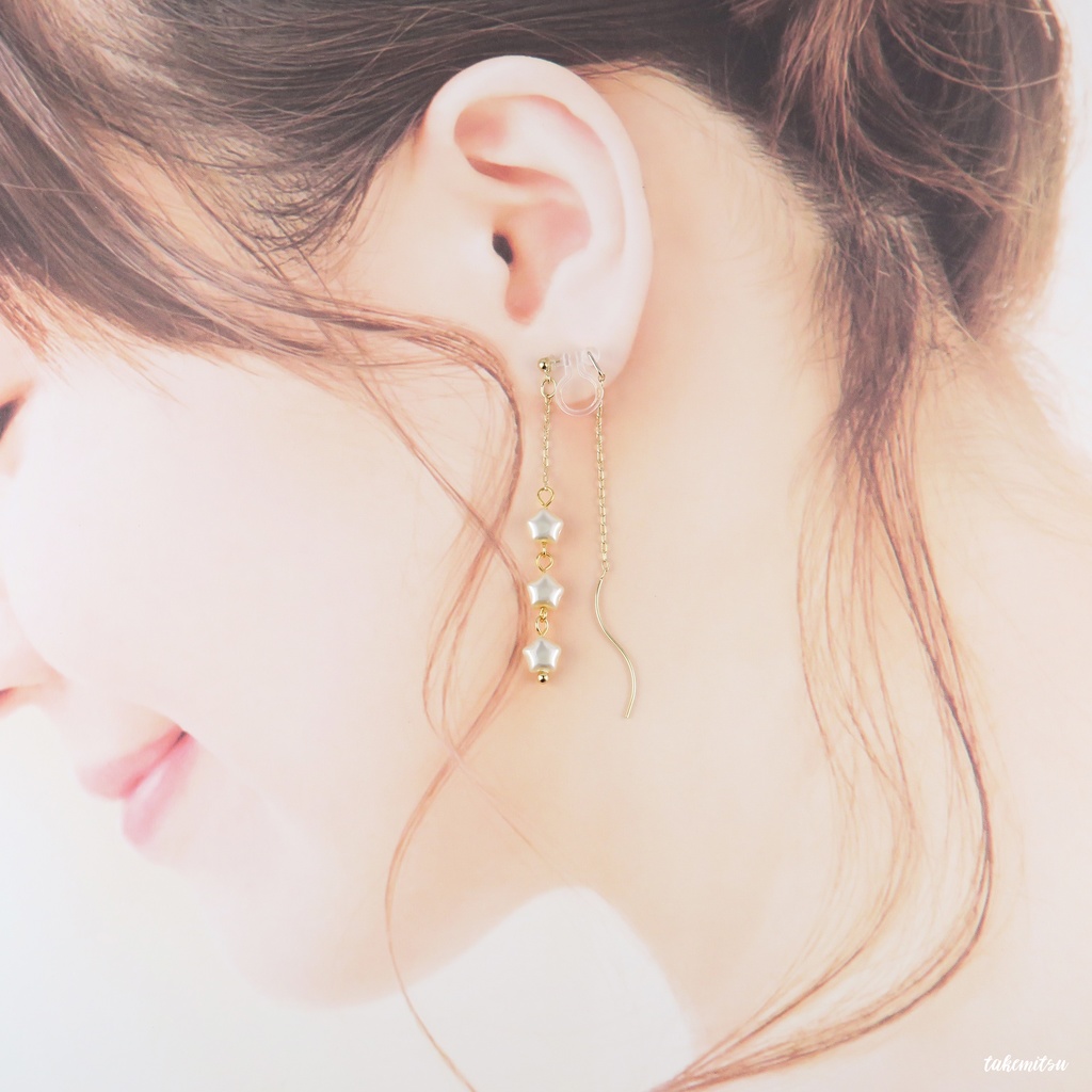 小さな星のアメリカンピアス風イヤリング