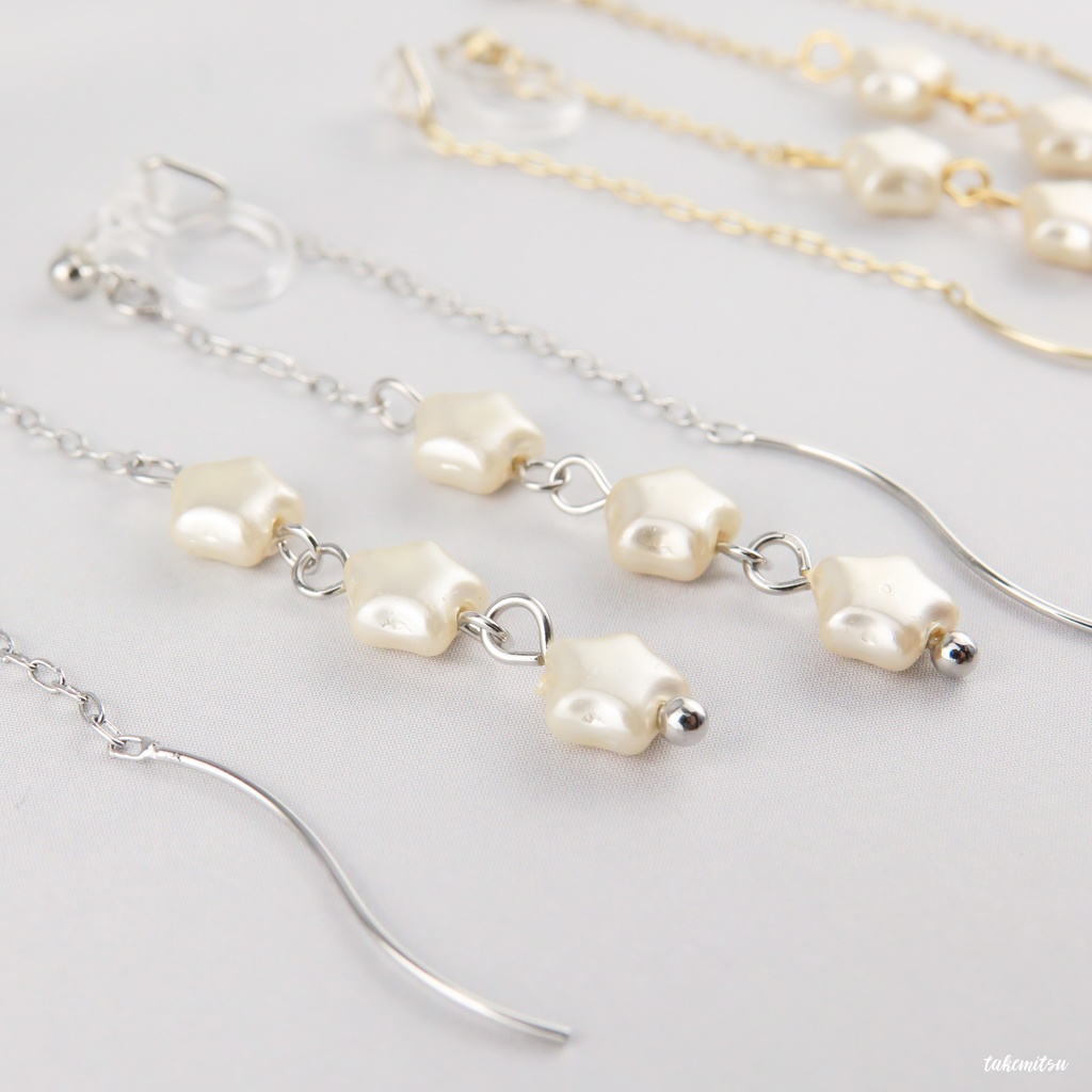 小さな星のアメリカンピアス風イヤリング