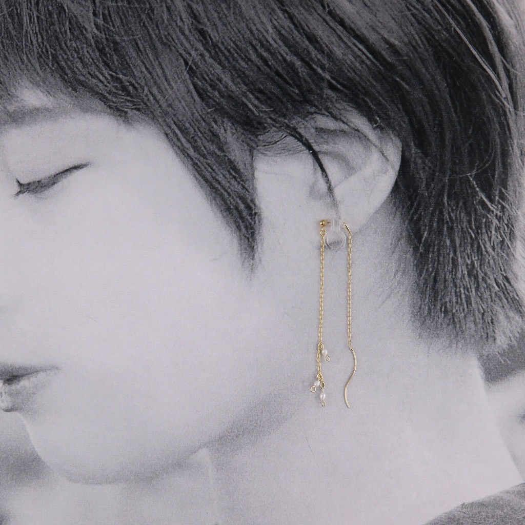 小粒淡水パールのアメリカンピアス風イヤリング