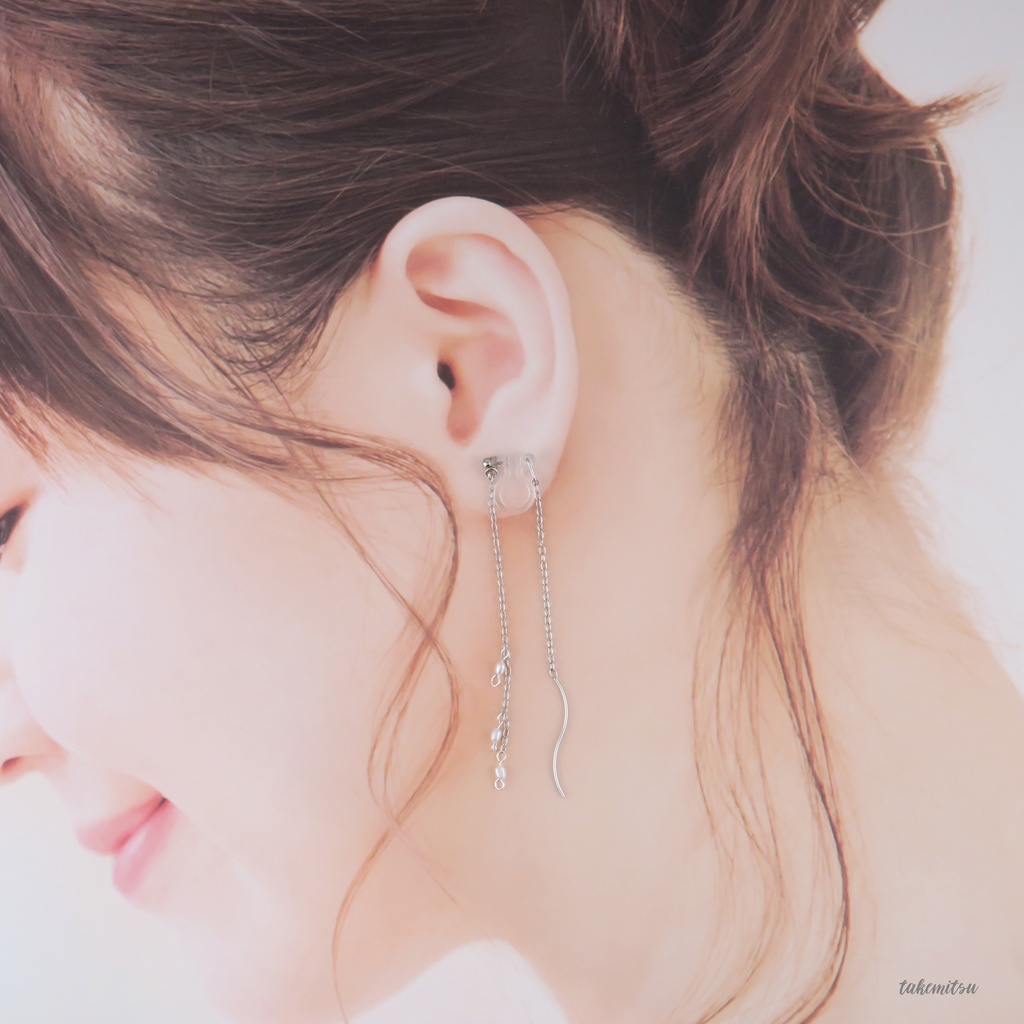 小粒淡水パールのアメリカンピアス風イヤリング