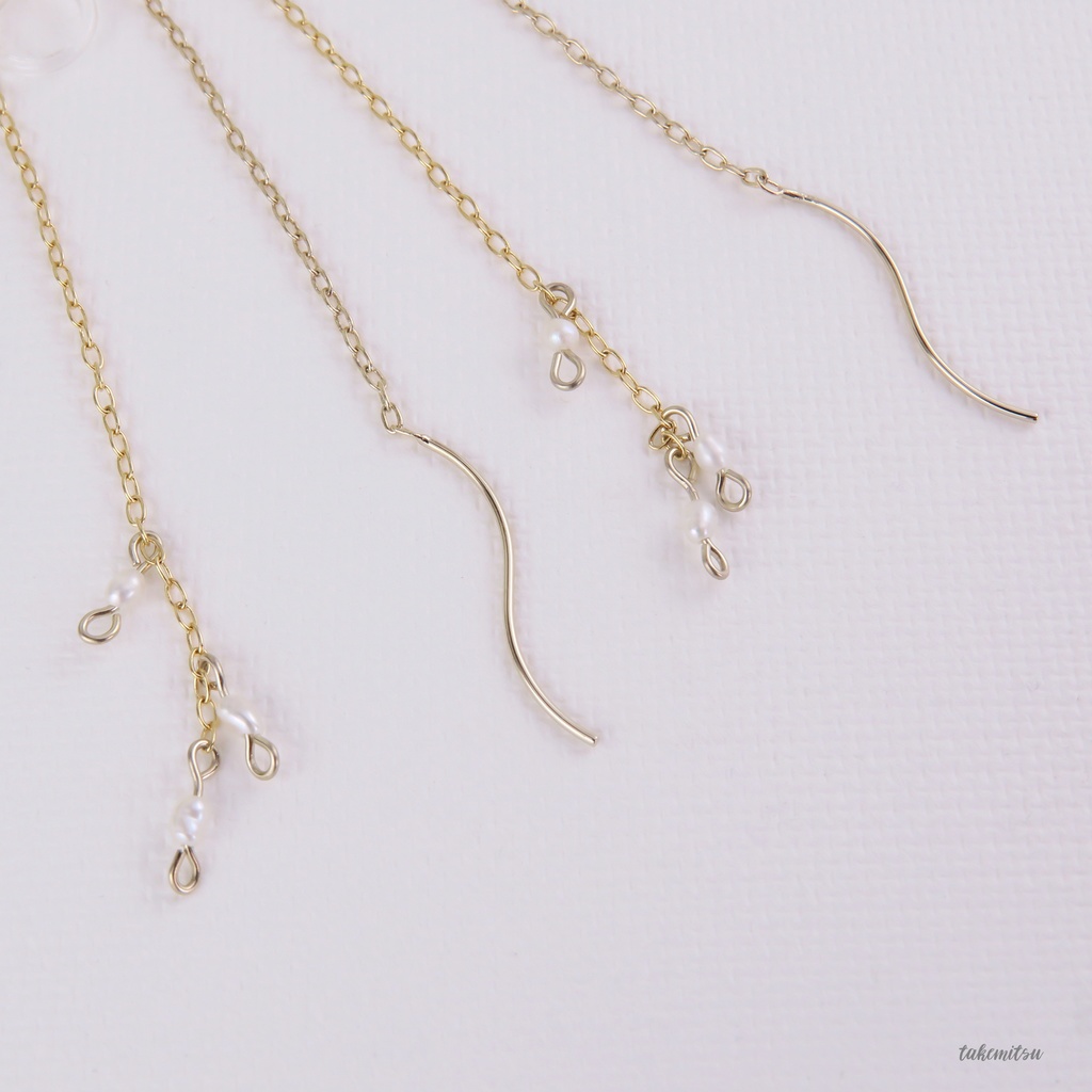 小粒淡水パールのアメリカンピアス風イヤリング