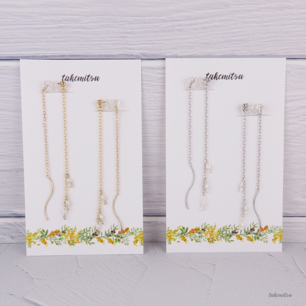 小粒淡水パールのアメリカンピアス風イヤリング