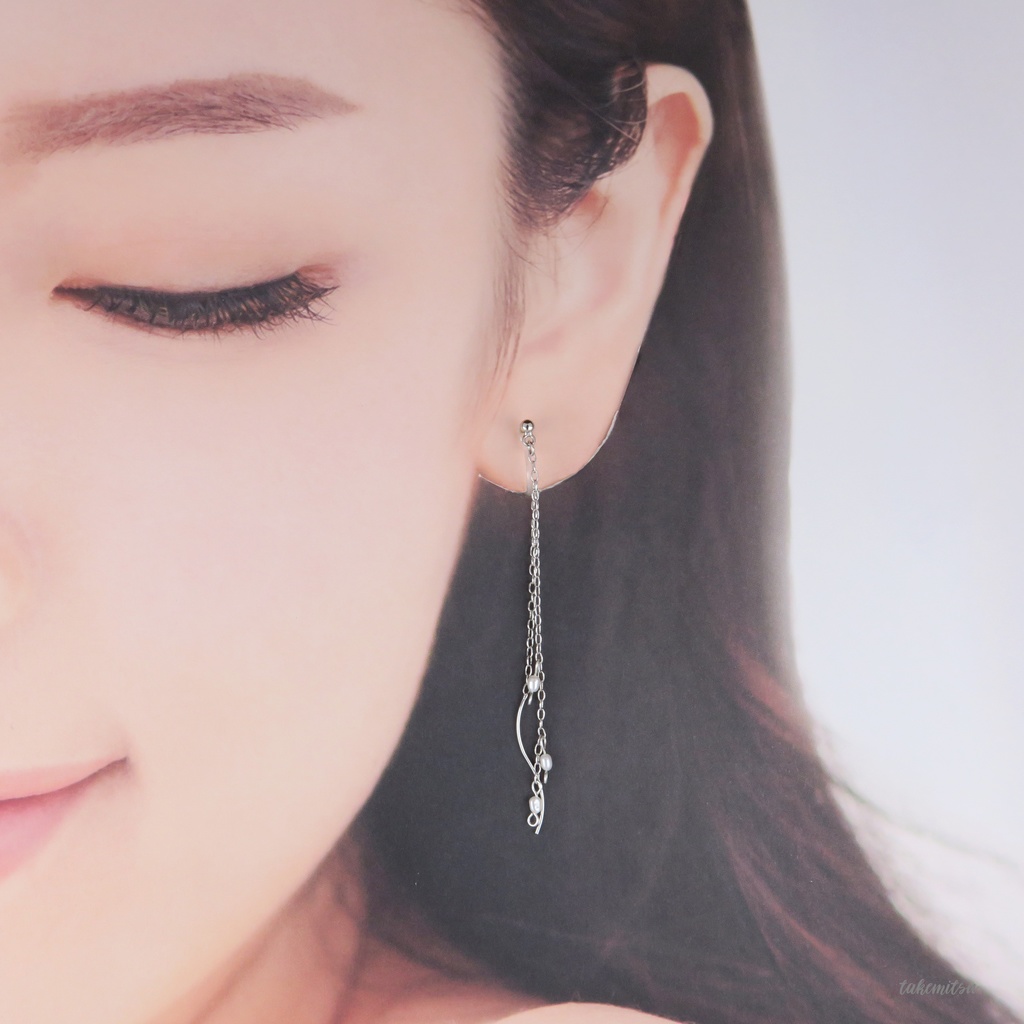 小粒淡水パールのアメリカンピアス風イヤリング