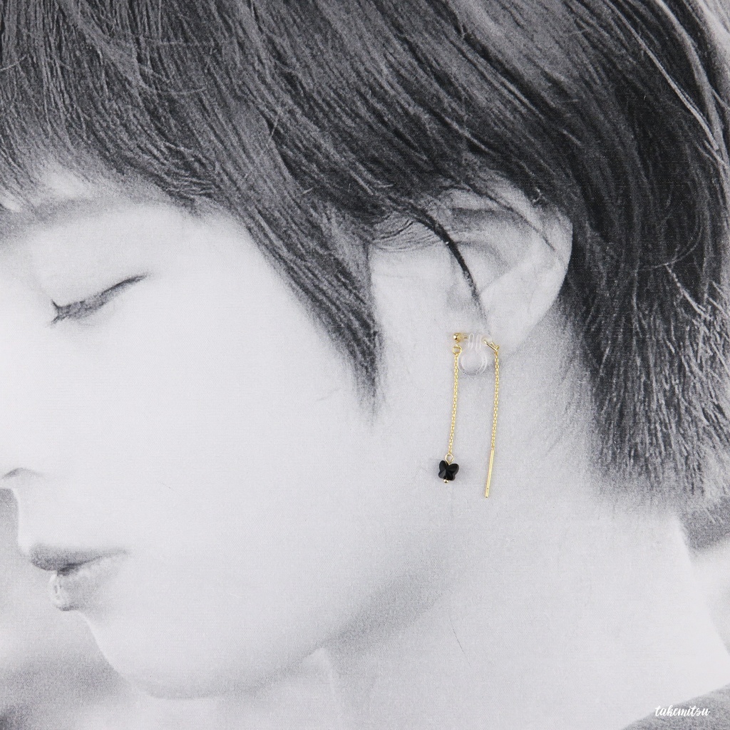 黒蝶ショートアメリカンピアス